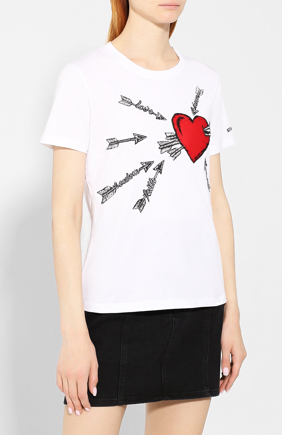 Хлопковая футболка REDVALENTINO белого цвета по цене 16750 руб., арт. SR3MG02A/4F0, фото 3 Хлопковая футболка REDVALENTINO, арт. SR3MG02A/4F0, фото 3