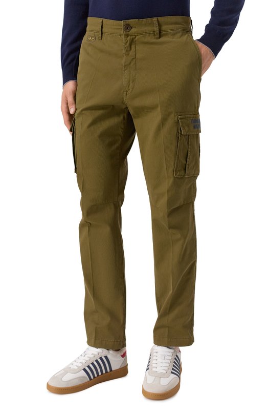 Хлопковые брюки-карго Aeronautica Militare PA1329UCT02443 Хаки  PA1329UCT02443 Фото 3