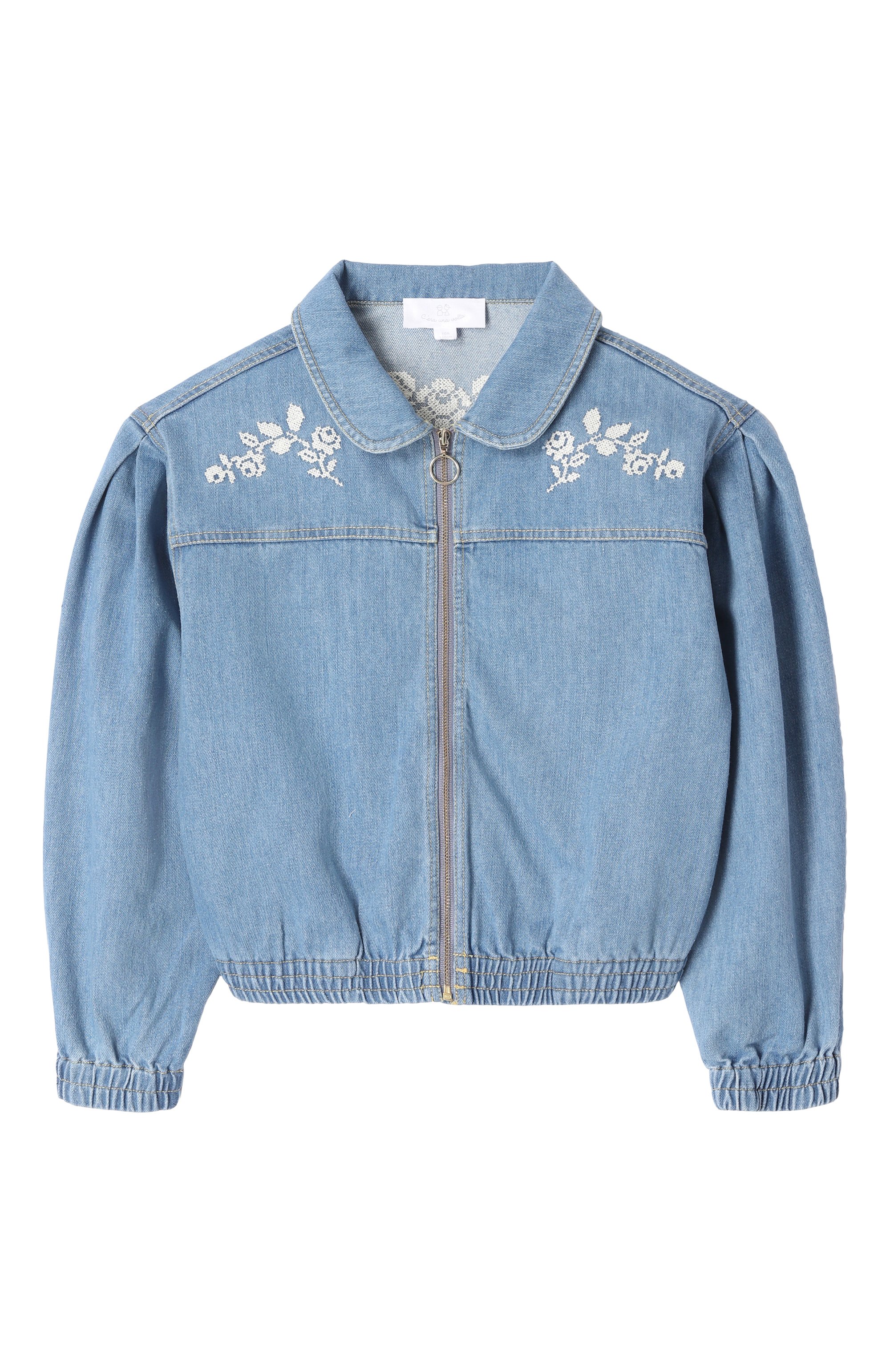 Джинсовая куртка C`ERA UNA VOLTA голубого цвета по цене 17200 руб., арт. S25OU03012, фото 1 Джинсовая куртка C`ERA UNA VOLTA, арт. S25OU03012, фото 1