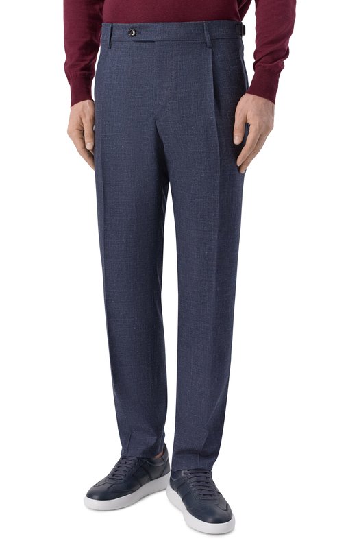 Брюки из шерсти и шелка Berwich RETR0L0NG/MZ1230 Синий  RETR0L0NG/MZ1230 Фото 3