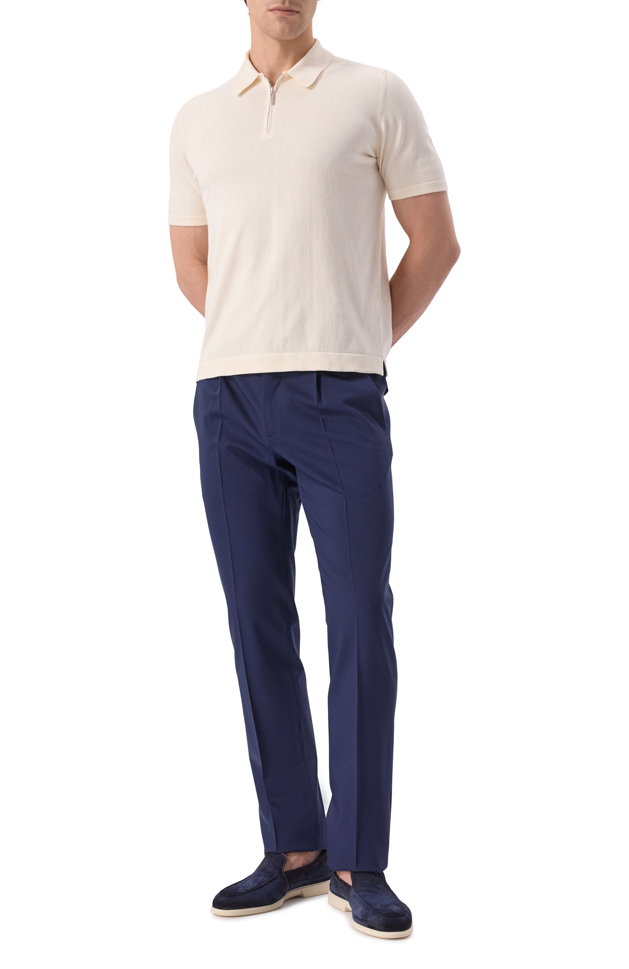 Шерстяные брюки STEFANO RICCI темно-синего цвета по цене 130000 руб., арт. M1T5100153/W0010P, фото 2 Шерстяные брюки STEFANO RICCI, арт. M1T5100153/W0010P, фото 2