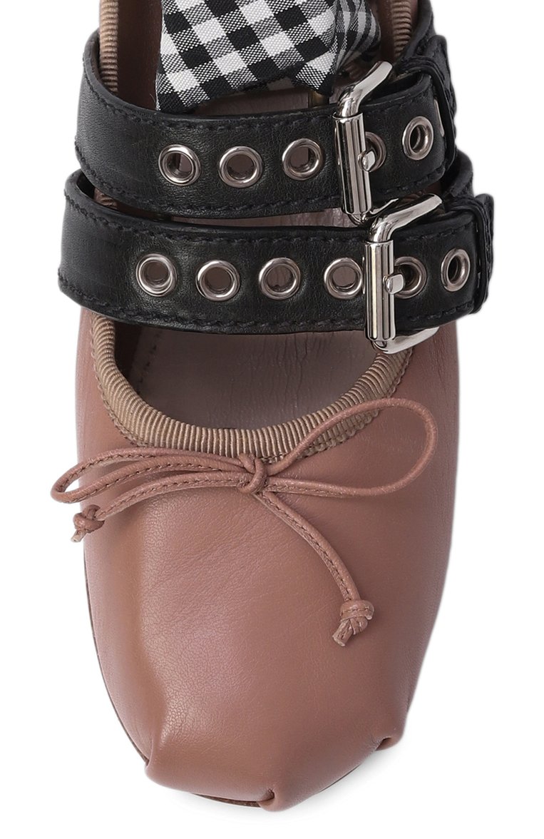 Кожаные балетки MIU MIU, арт. 5F466A-3H56-F0N52, фото 4