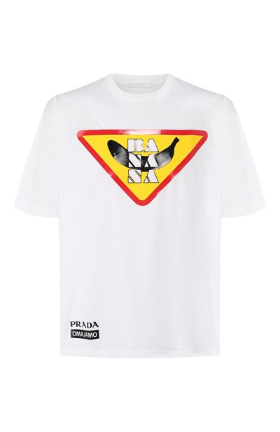 Хлопковая футболка с принтом PRADA, арт. UJN524-1SRO-F0009, фото 1