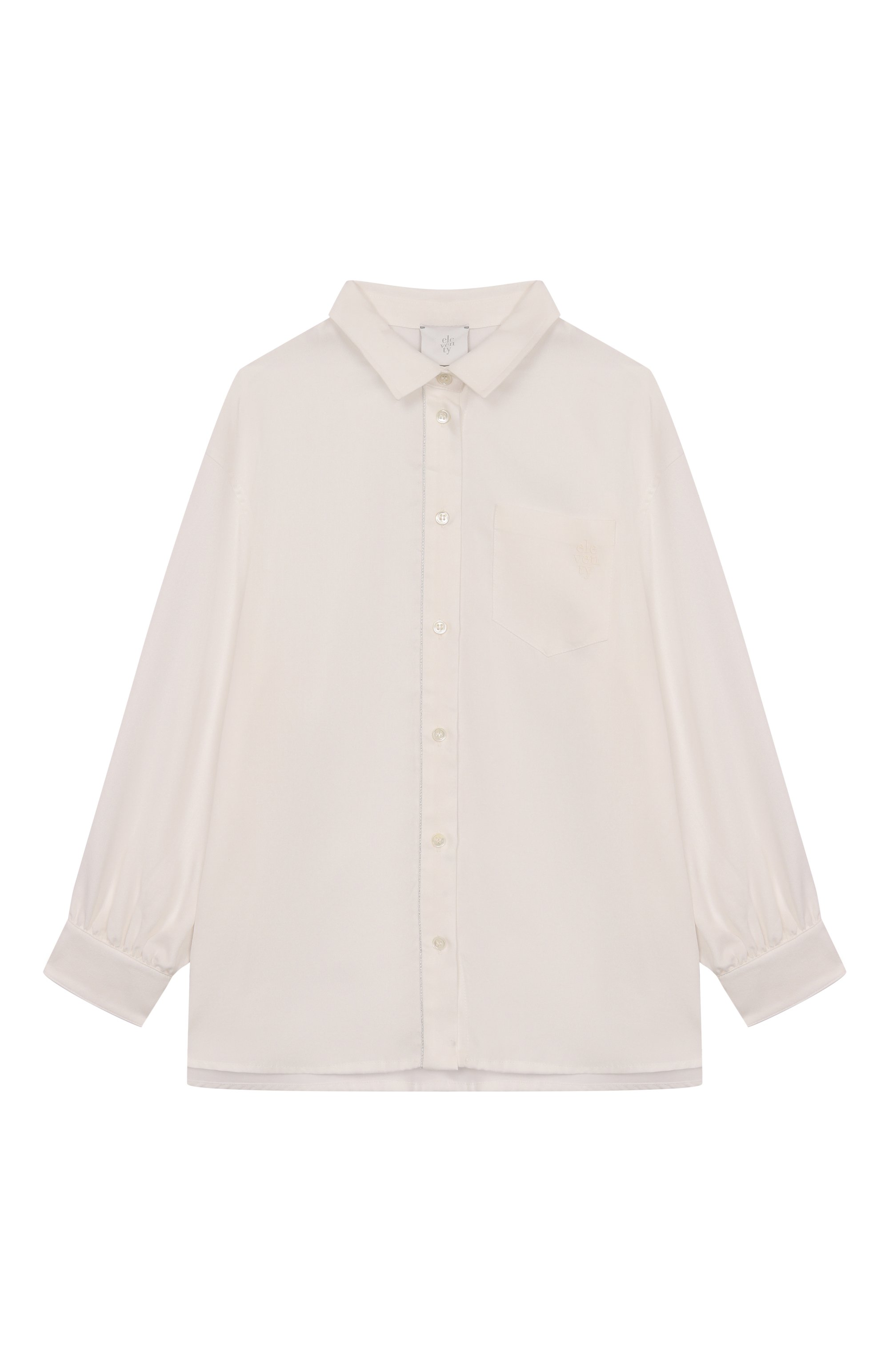 Рубашка из лиоцелла ELEVENTY белого цвета по цене 16950 руб., арт. EX5A20/Z3324/6-8, фото 1 Рубашка из лиоцелла ELEVENTY, арт. EX5A20/Z3324/6-8, фото 1