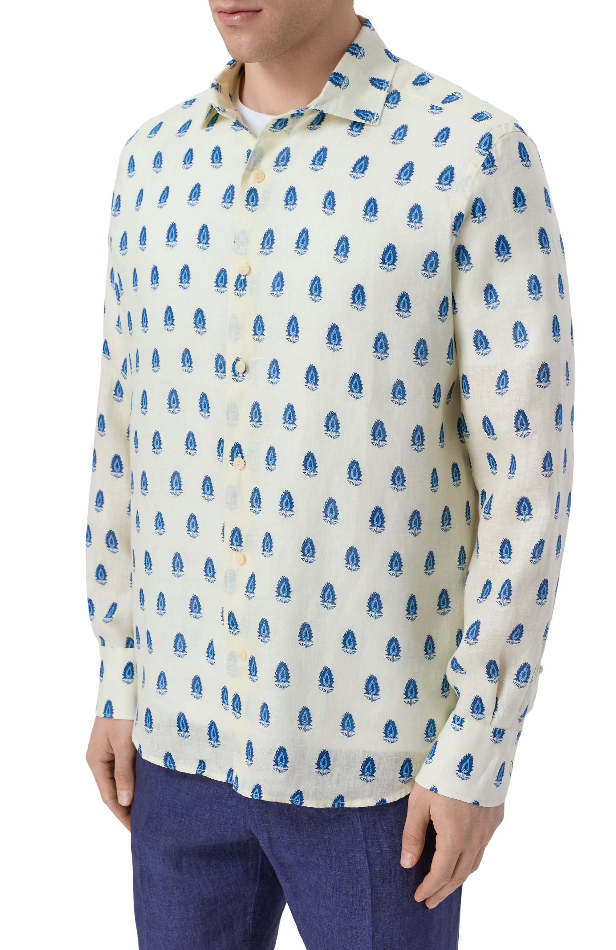 Льняная рубашка MC2 SAINT BARTH кремового цвета по цене 24850 руб., арт. PAMP001-00965L/PAMPL0NA, фото 3 Льняная рубашка MC2 SAINT BARTH, арт. PAMP001-00965L/PAMPL0NA, фото 3