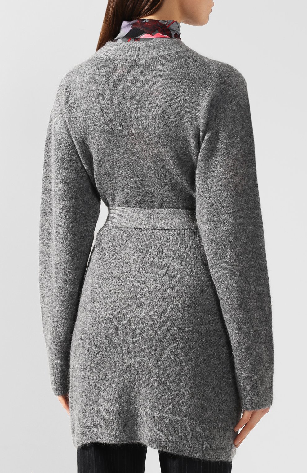 Кардиган с поясом DRIES VAN NOTEN серого цвета по цене 84750 руб., арт. 192-11290-8715, фото 4 Кардиган с поясом DRIES VAN NOTEN, арт. 192-11290-8715, фото 4