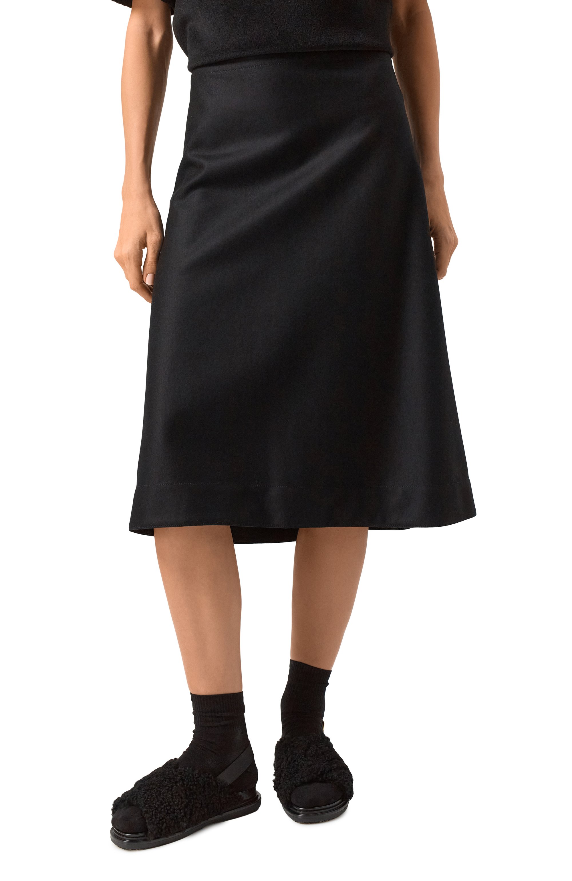 Шерстяная юбка JIL SANDER черного цвета по цене 82700 руб., арт. J02MA0231/J40045, фото 3 Шерстяная юбка JIL SANDER, арт. J02MA0231/J40045, фото 3