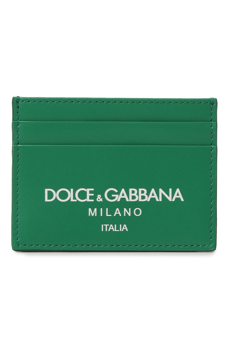 Мужской кожаный футляр для кредитных карт DOLCE & GABBANA зеленого цвета, арт. BP0330/AN244 | Фото 1 (Нос: Не проставлено; Материал: Натуральная кожа)