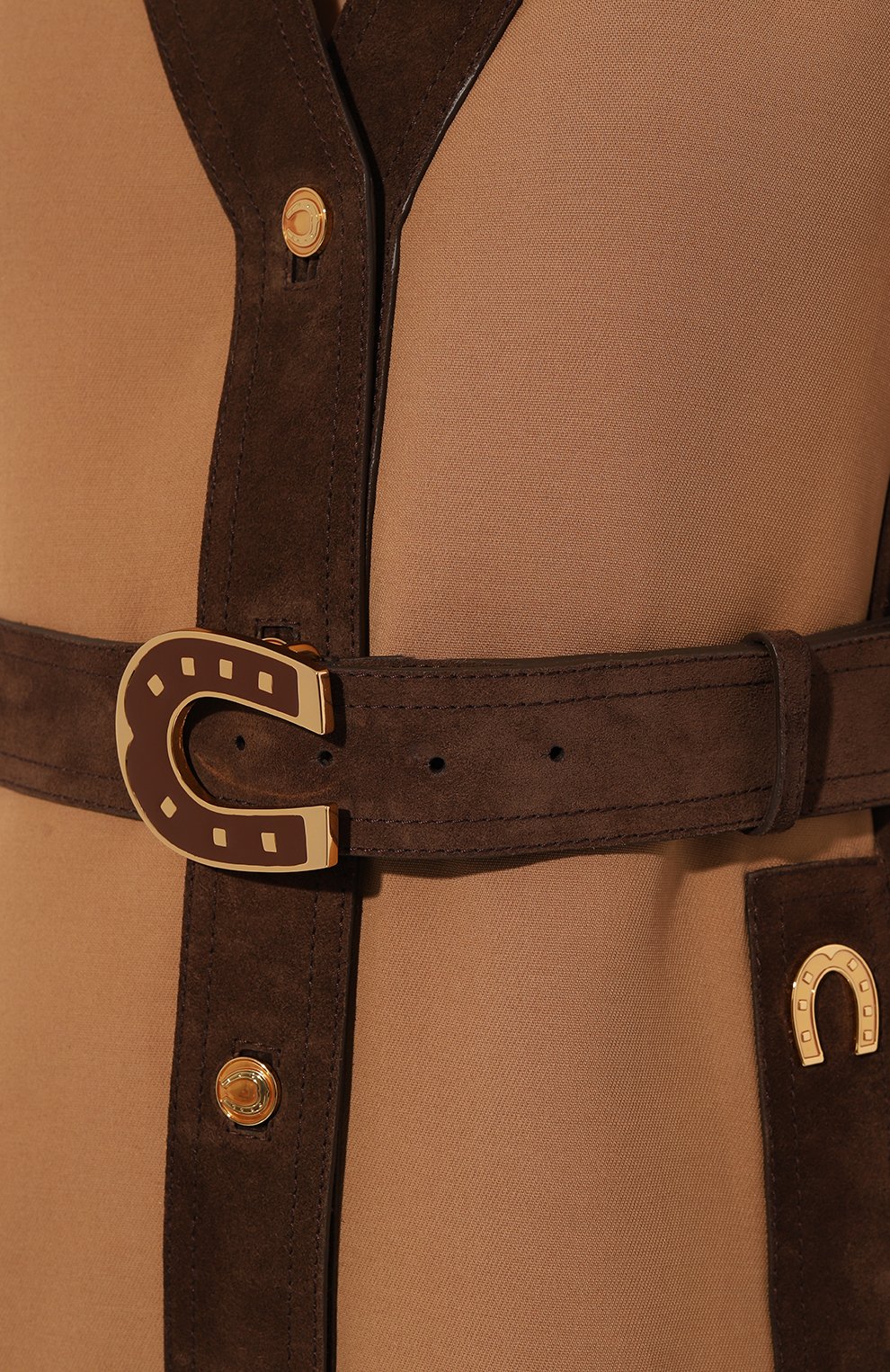 Платье из шелка и шерсти GUCCI коричневого цвета по цене 648000 руб., арт. 597185 Z8AGE, фото 5 Платье из шелка и шерсти GUCCI, арт. 597185 Z8AGE, фото 5
