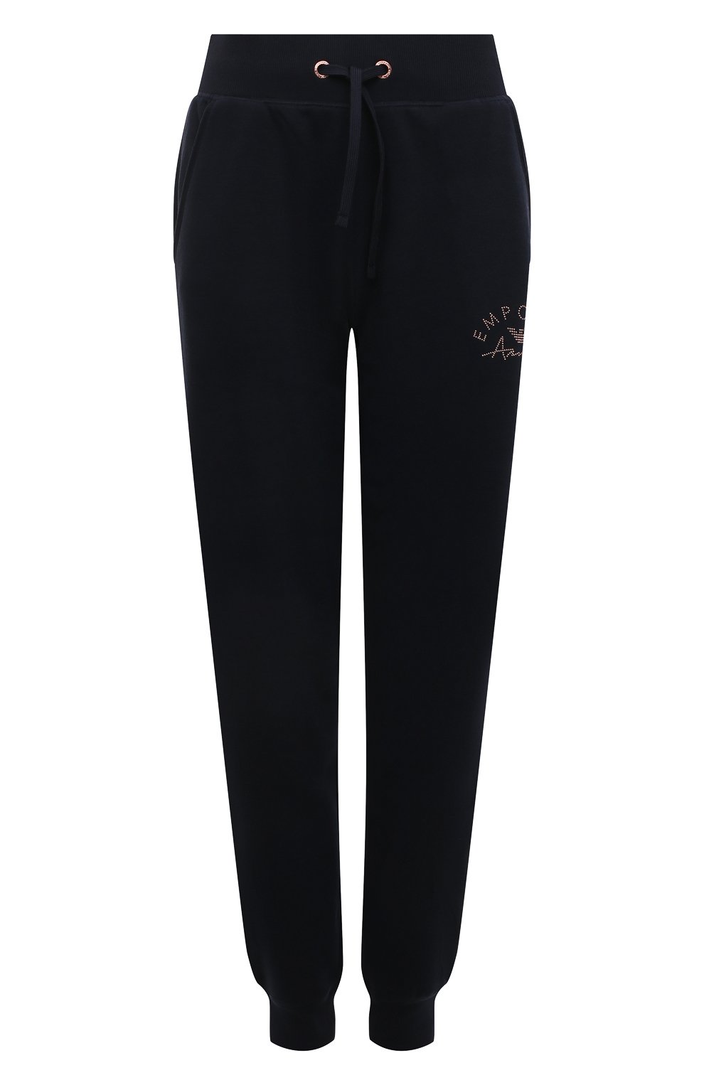 Джоггеры EMPORIO ARMANI темно-синего цвета по цене 7995 руб., арт. 164611/2F256, фото 1 Джоггеры EMPORIO ARMANI, арт. 164611/2F256, фото 1