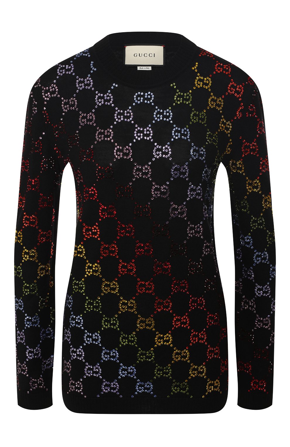 Шерстяной пуловер GUCCI черного цвета по цене 157000 руб., арт. 555038/XKAHY, фото 1 Шерстяной пуловер GUCCI, арт. 555038/XKAHY, фото 1