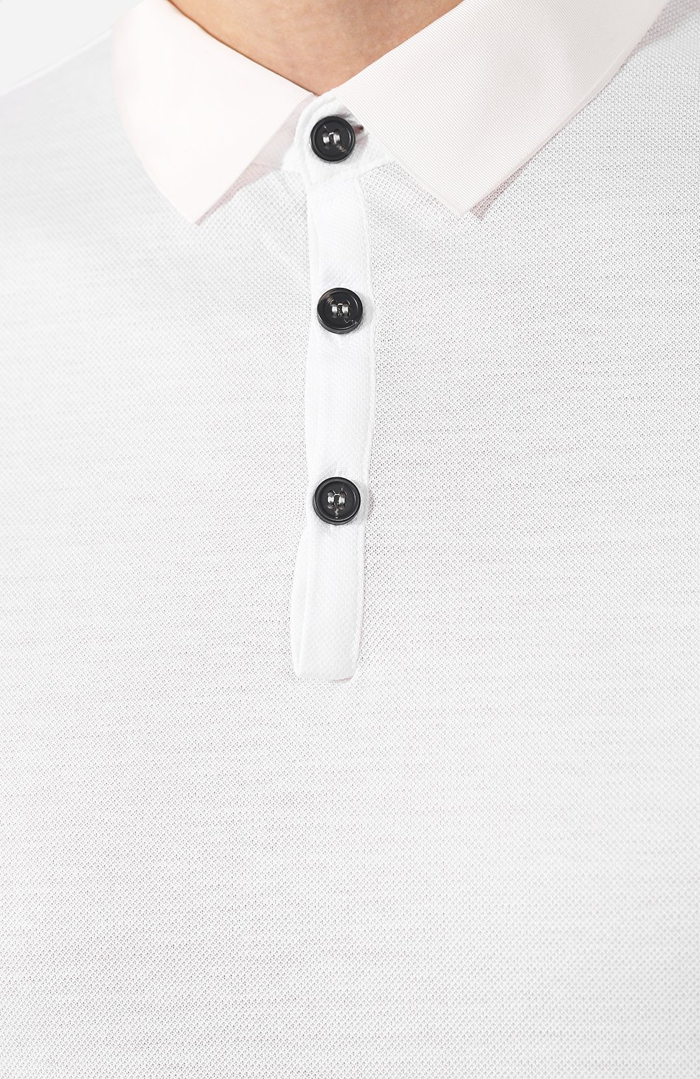 Хлопковое поло LANVIN белого цвета по цене 28350 руб., арт. RMJE0003A17, фото 5 Хлопковое поло LANVIN, арт. RMJE0003A17, фото 5