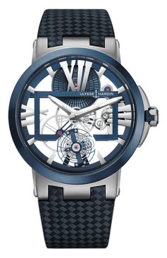 Мужские часы skeleton tourbillon ULYSSE NARDIN бесцветного цвета, арт. 1713-139/43 | Фото 1 (Механизм: Механика; Re-sync: On; Региональные ограничения белый список (Axapta Mercury): Не проставлено, RU; Материал корпуса: Титан; Нос: Не проставлено)