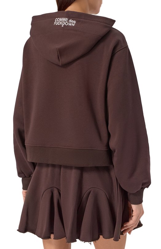 Хлопковое худи Comme des Fuckdown CFABW01373 Коричневый  CFABW01373 Фото 4