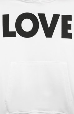 Детский хлопковое худи MOSCHINO белого цвета, арт. HDF063/LCA61/4-8 | Фото 3 (Рукава: Длинные; Материал внешний: Хлопок; Материал сплава: Проставлено; Драгоценные камни: Проставлено; Девочки Кросс-КТ: Худи-одежда; Ростовка одежда: 6 лет | 116 см, 8 лет | 128 см, 4 года | 104 см, 5 лет | 110 см)