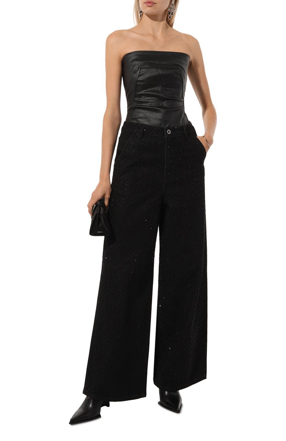 Джинсы с отделкой стразами SELF-PORTRAIT, арт. AW24-805P-B, фото 2