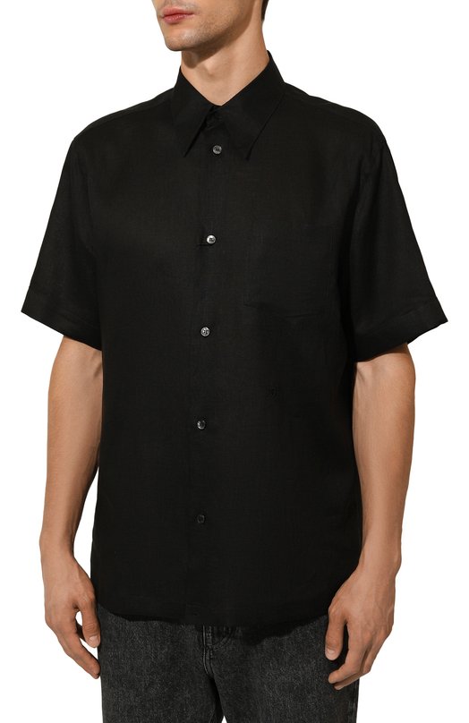 Льняная рубашка Dolce & Gabbana G5KE1Z/FU4IK Чёрный  G5KE1Z/FU4IK Фото 3