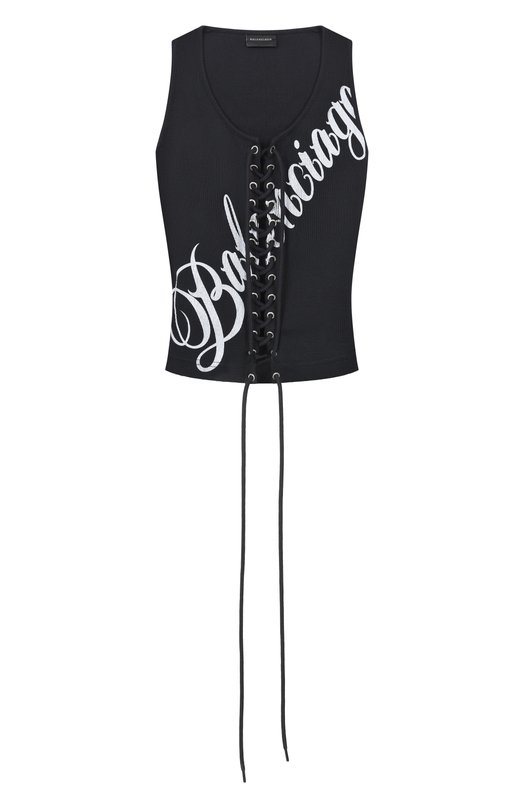 Хлопковый топ Balenciaga 858152/TTV02 Чёрный 858152/TTV02