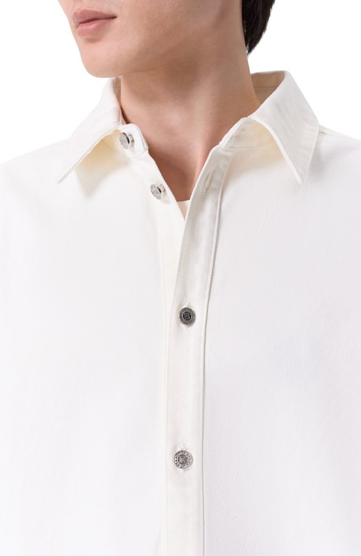 Джинсовая рубашка Balmain GH1HC150/DG14 Белый  GH1HC150/DG14 Фото 5
