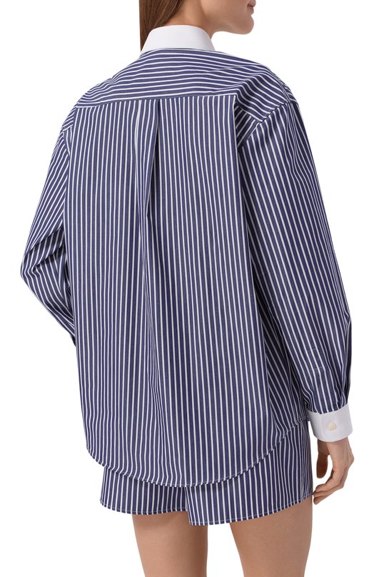 Хлопковая рубашка Sporty and Rich SI01962231ST02 Синий  SI01962231ST02 Фото 4