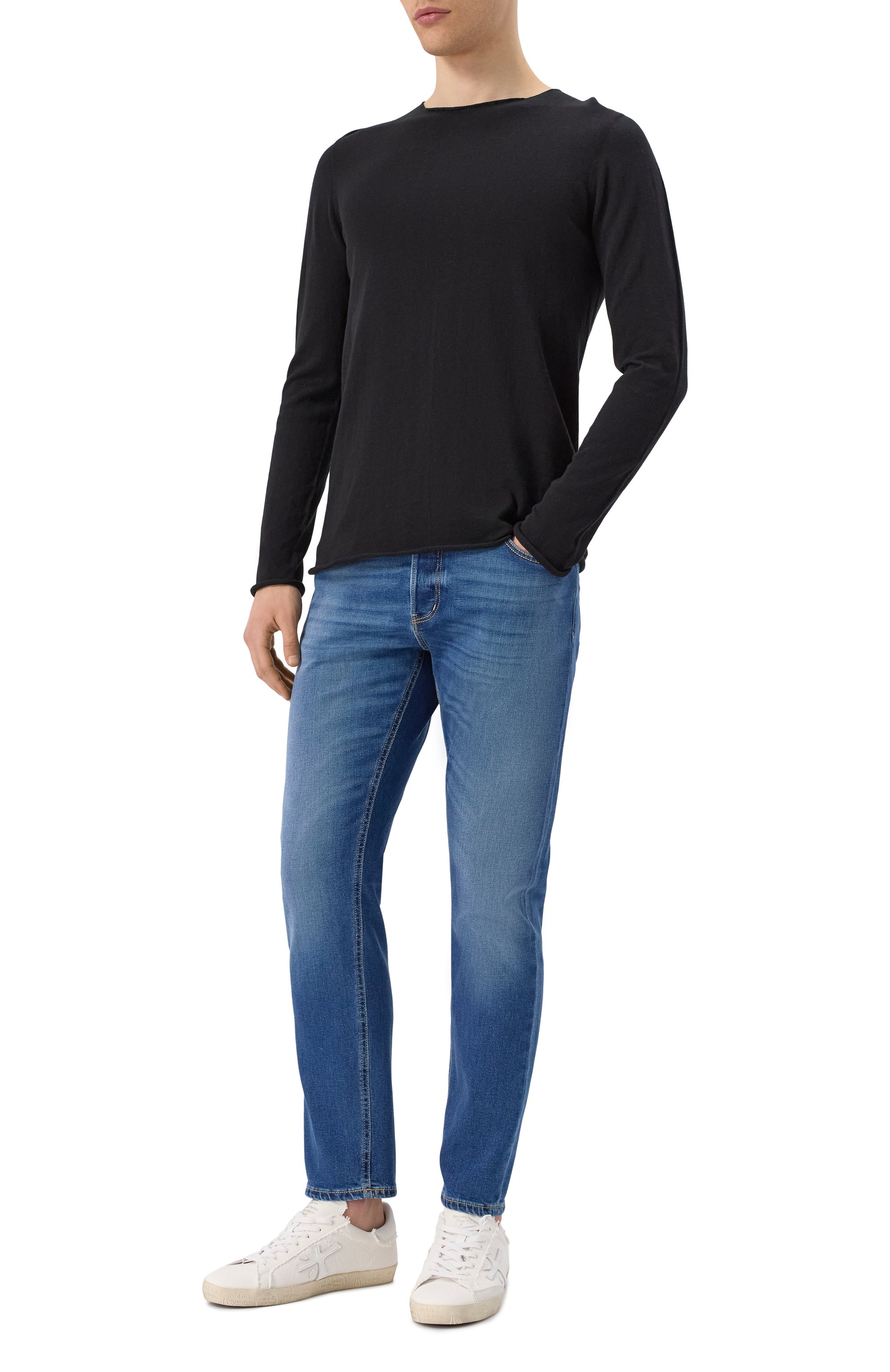 Джемпер из хлопка и льна HANNES ROETHER, арт. FI10NTE.127/, фото 2