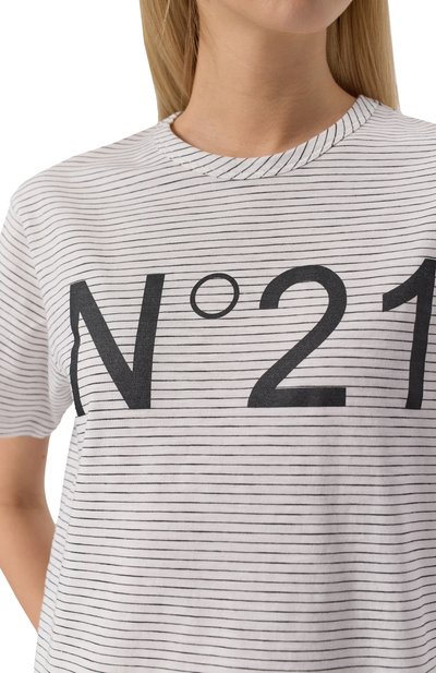 Хлопковая футболка N21 белого цвета по цене 28900 руб., арт. F052/4073, фото 5 Хлопковая футболка N21, арт. F052/4073, фото 5