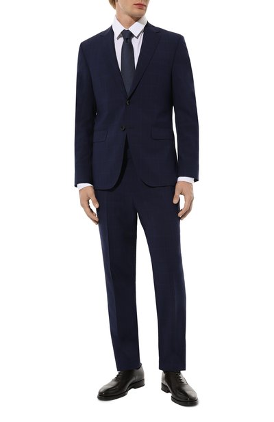 Костюм BOSS темно-синего цвета по цене 58200 руб., арт. Однобортный костюм, фото 1 Костюм BOSS, арт. Однобортный костюм, фото 1