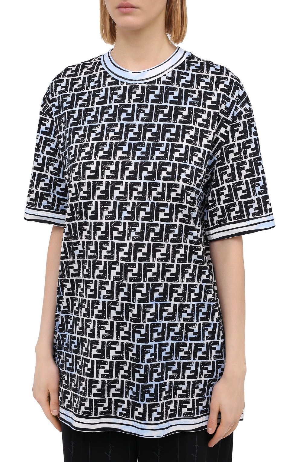 Хлопковая футболка FENDI, арт. FS7242 AC6G, фото 3