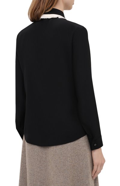 Шелковая блузка REDVALENTINO черно-белого цвета по цене 51850 руб., арт. UR3ABA80/48P, фото 4 Шелковая блузка REDVALENTINO, арт. UR3ABA80/48P, фото 4