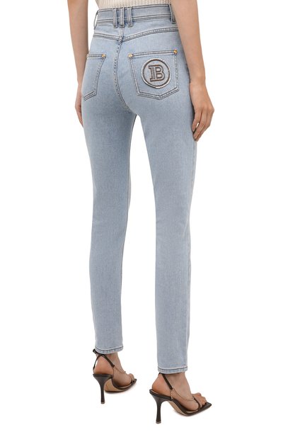 Джинсы BALMAIN голубого цвета по цене 89900 руб., арт. WF1MF000/D138, фото 4 Джинсы BALMAIN, арт. WF1MF000/D138, фото 4