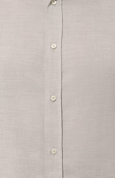 Рубашка из хлопка и лиоцелла BRUNELLO CUCINELLI светло-серого цвета по цене 49750 руб., арт. MY6360627W, фото 5 Рубашка из хлопка и лиоцелла BRUNELLO CUCINELLI, арт. MY6360627W, фото 5