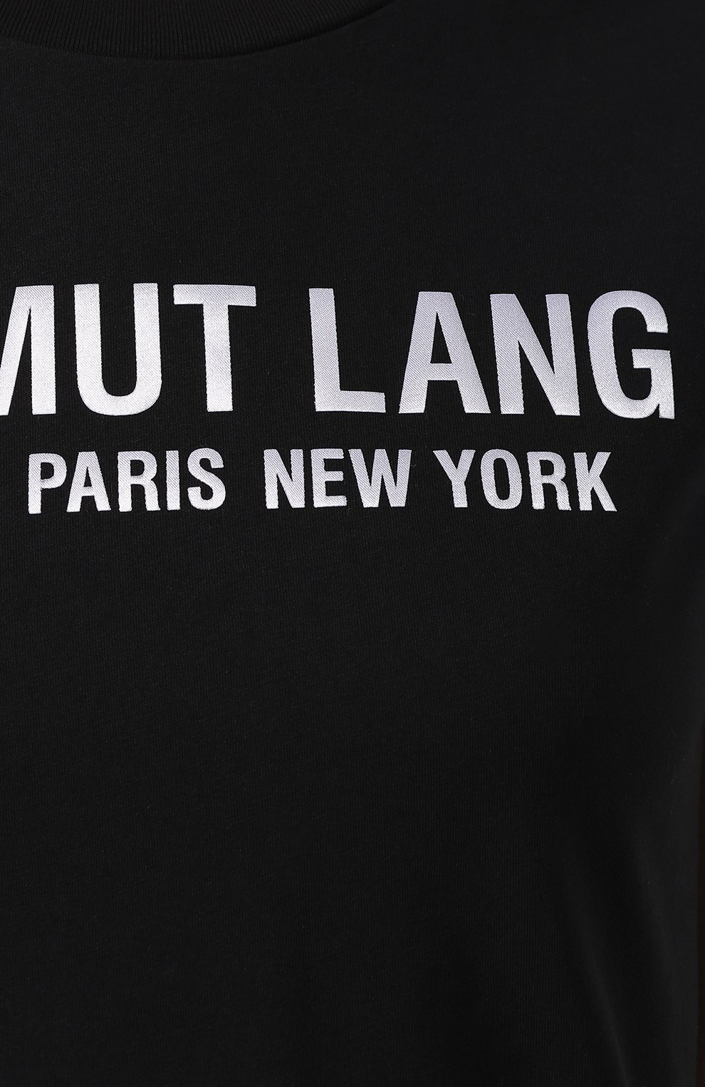 Хлопковая футболка HELMUT LANG черного цвета по цене 23650 руб., арт. K01DW504, фото 5 Хлопковая футболка HELMUT LANG, арт. K01DW504, фото 5