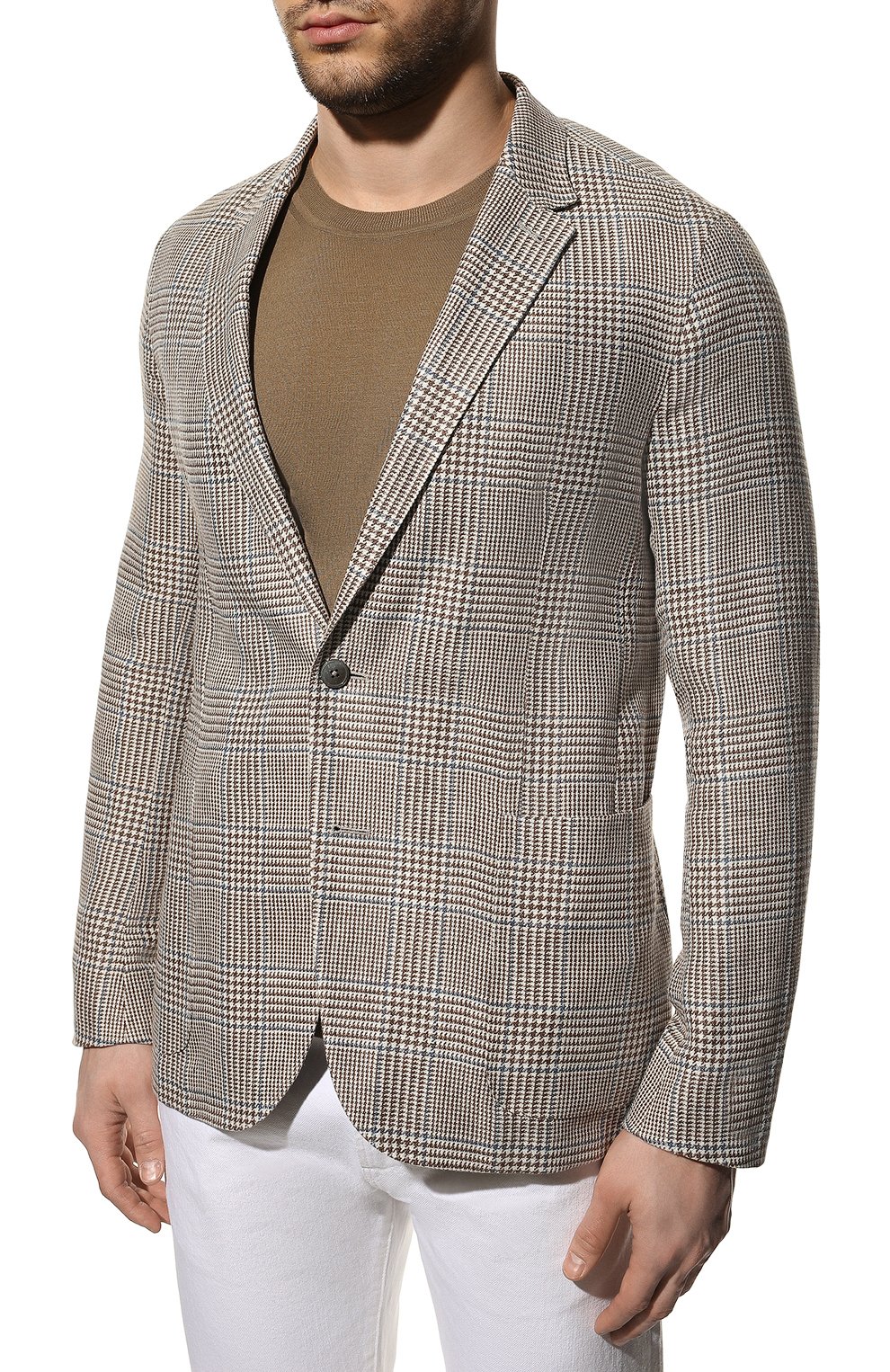 Пиджак изо льна и шерсти ZEGNA бежевого цвета по цене 264500 руб., арт. 349521/1DJSS0, фото 3 Пиджак изо льна и шерсти ZEGNA, арт. 349521/1DJSS0, фото 3