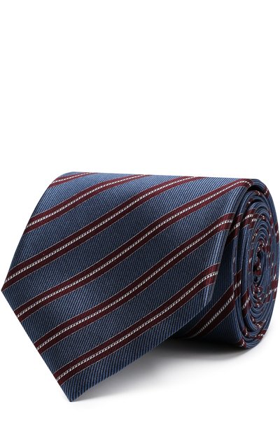 Мужской шелковый галстук в полоску BRIONI, арт. 061E00/07475