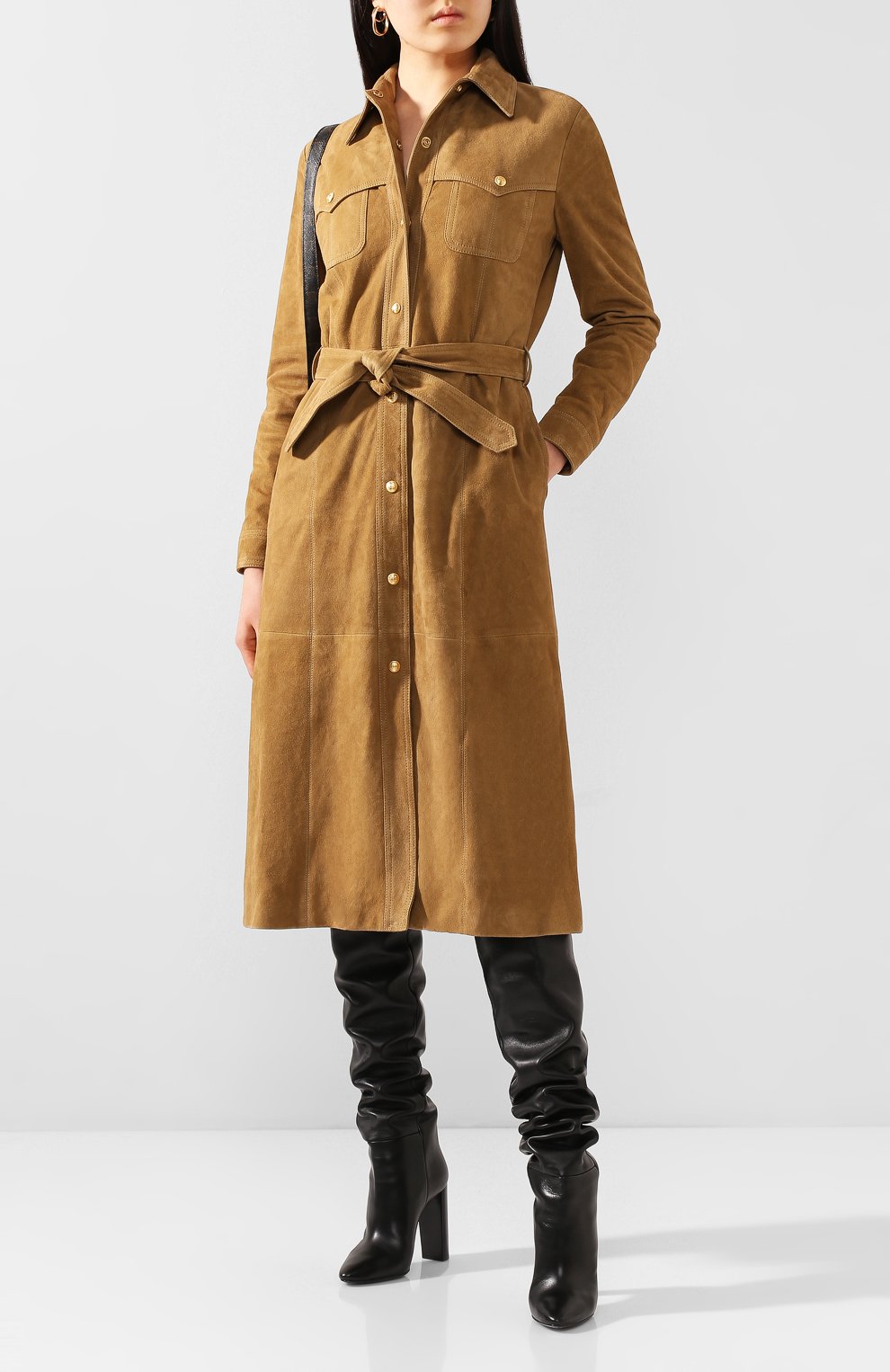Замшевое платье CELINE бежевого цвета по цене 515000 руб., арт. 2L075657E, фото 2 Замшевое платье CELINE, арт. 2L075657E, фото 2