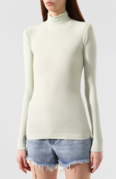 Водолазка из смеси вискозы и шерсти ALEXANDERWANG.T зеленого цвета по цене 31950 руб., арт. 4C491049B6, фото 3 Водолазка из смеси вискозы и шерсти ALEXANDERWANG.T, арт. 4C491049B6, фото 3