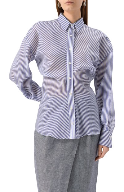 Рубашка изо льна и шелка BRUNELLO CUCINELLI, арт. MH756NL436, фото 3