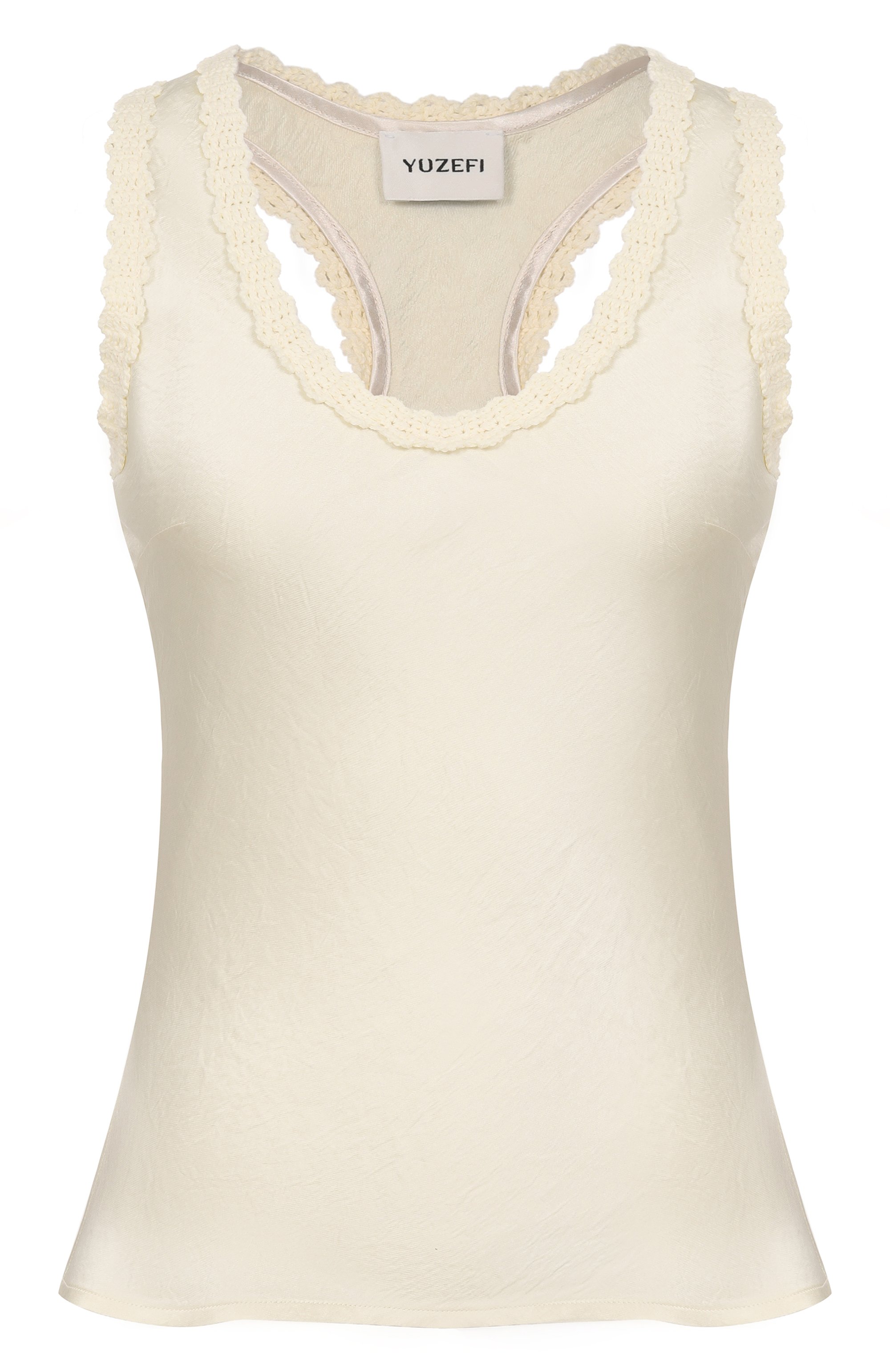 Атласный топ YUZEFI, арт. ANARA-ACETATE SC00P NECK T0P/SATEEN, фото 1