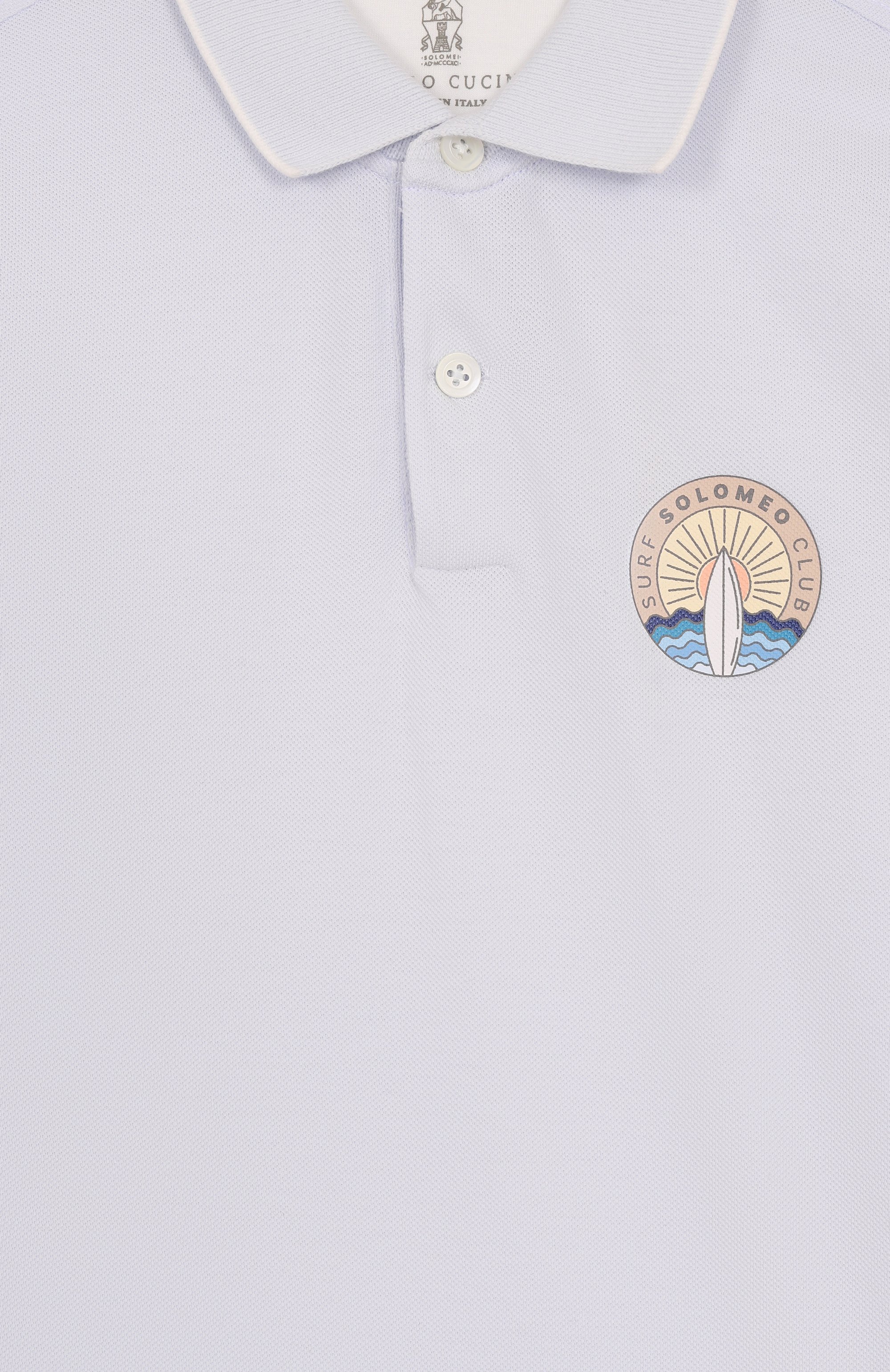 Хлопковое поло BRUNELLO CUCINELLI светло-голубого цвета по цене 32300 руб., арт. BE854T319B, фото 3 Хлопковое поло BRUNELLO CUCINELLI, арт. BE854T319B, фото 3