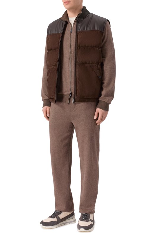 Брюки из хлопка и кашемира Andrea Campagna PANT/LB1630 Коричневый  PANT/LB1630 Фото 2