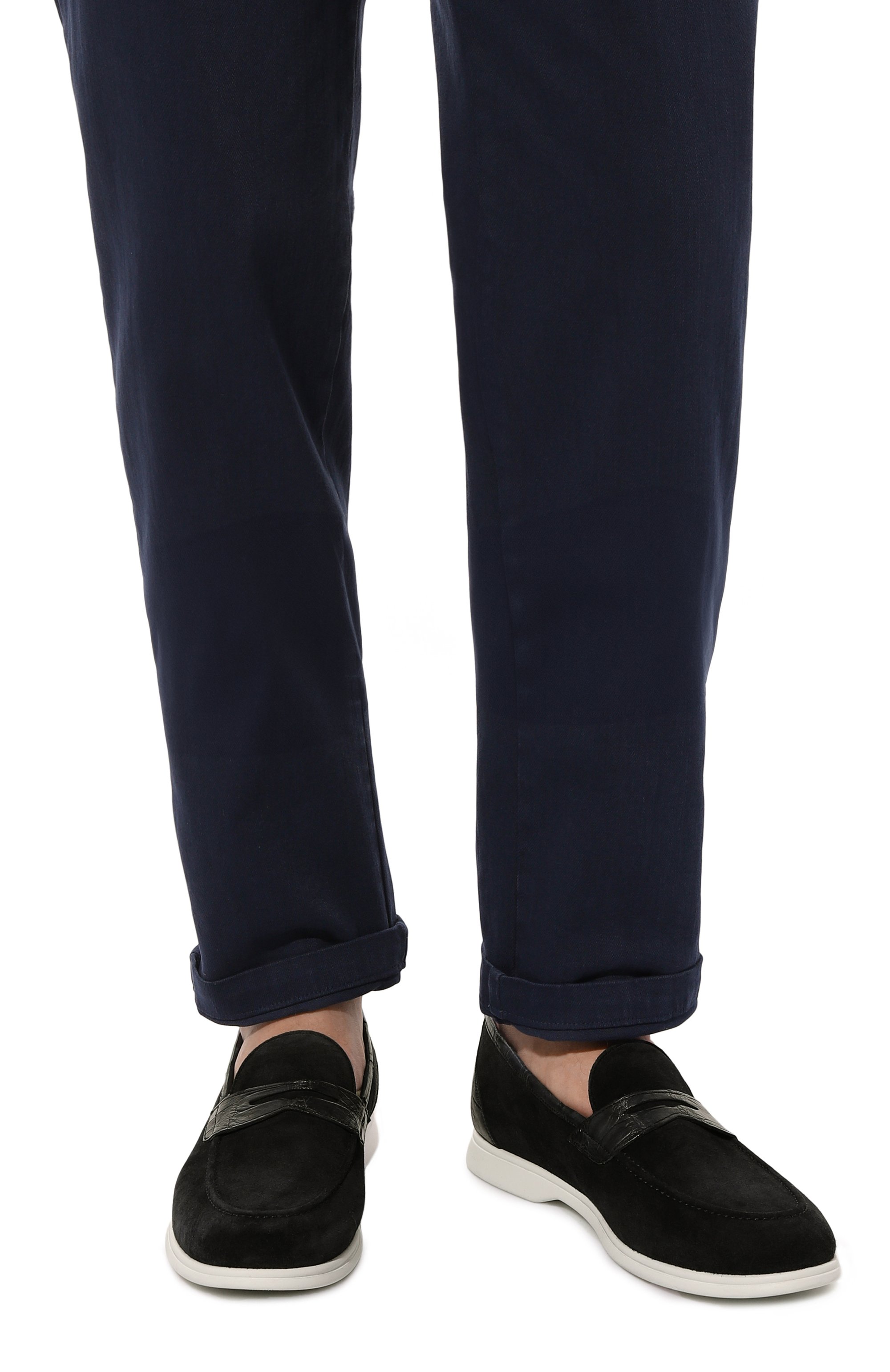 Лоферы с отделкой из кожи аллигатора KITON, арт. USSA075N00978, фото 3