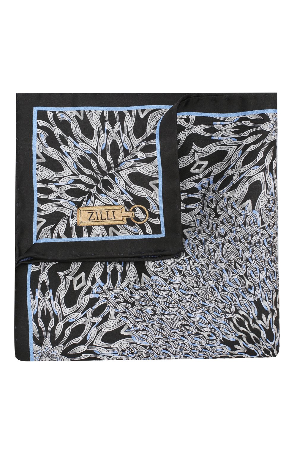 Шелковый платок ZILLI черного цвета по цене 8995 руб., арт. 50700/HANDKERCHIEFS, фото 1 Шелковый платок ZILLI, арт. 50700/HANDKERCHIEFS, фото 1