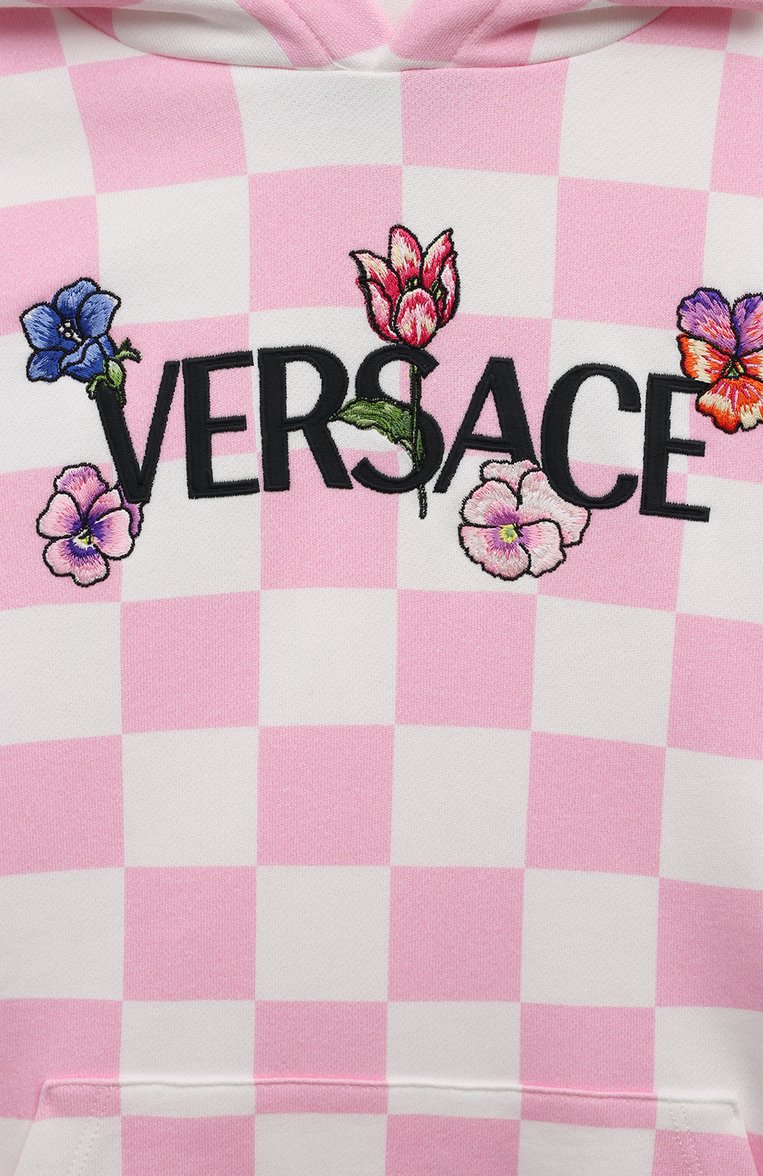 Хлопковое худи VERSACE, арт. 1006744/1A09700/8A-14A, фото 3