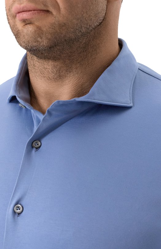 Хлопковая рубашка Van Laack VL-PER-LSF/180031/3XL Голубой  VL-PER-LSF/180031/3XL Фото 5