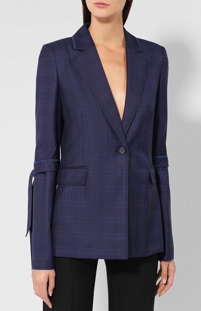 Жакет из смеси шерсти и шелка ROLAND MOURET синего цвета по цене 178000 руб., арт. PW19/S0691/F0296, фото 3 Жакет из смеси шерсти и шелка ROLAND MOURET, арт. PW19/S0691/F0296, фото 3