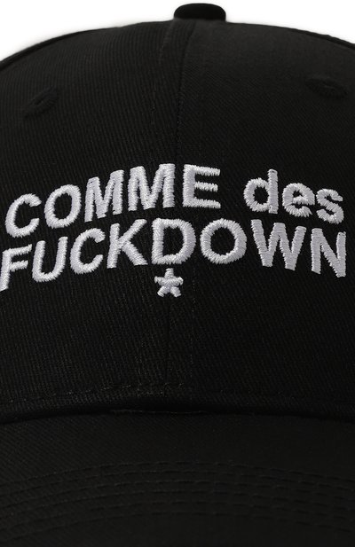 Хлопковая бейсболка COMME DES FUCKDOWN черного цвета по цене 6995 руб., арт. CFACX00204, фото 4 Хлопковая бейсболка COMME DES FUCKDOWN, арт. CFACX00204, фото 4
