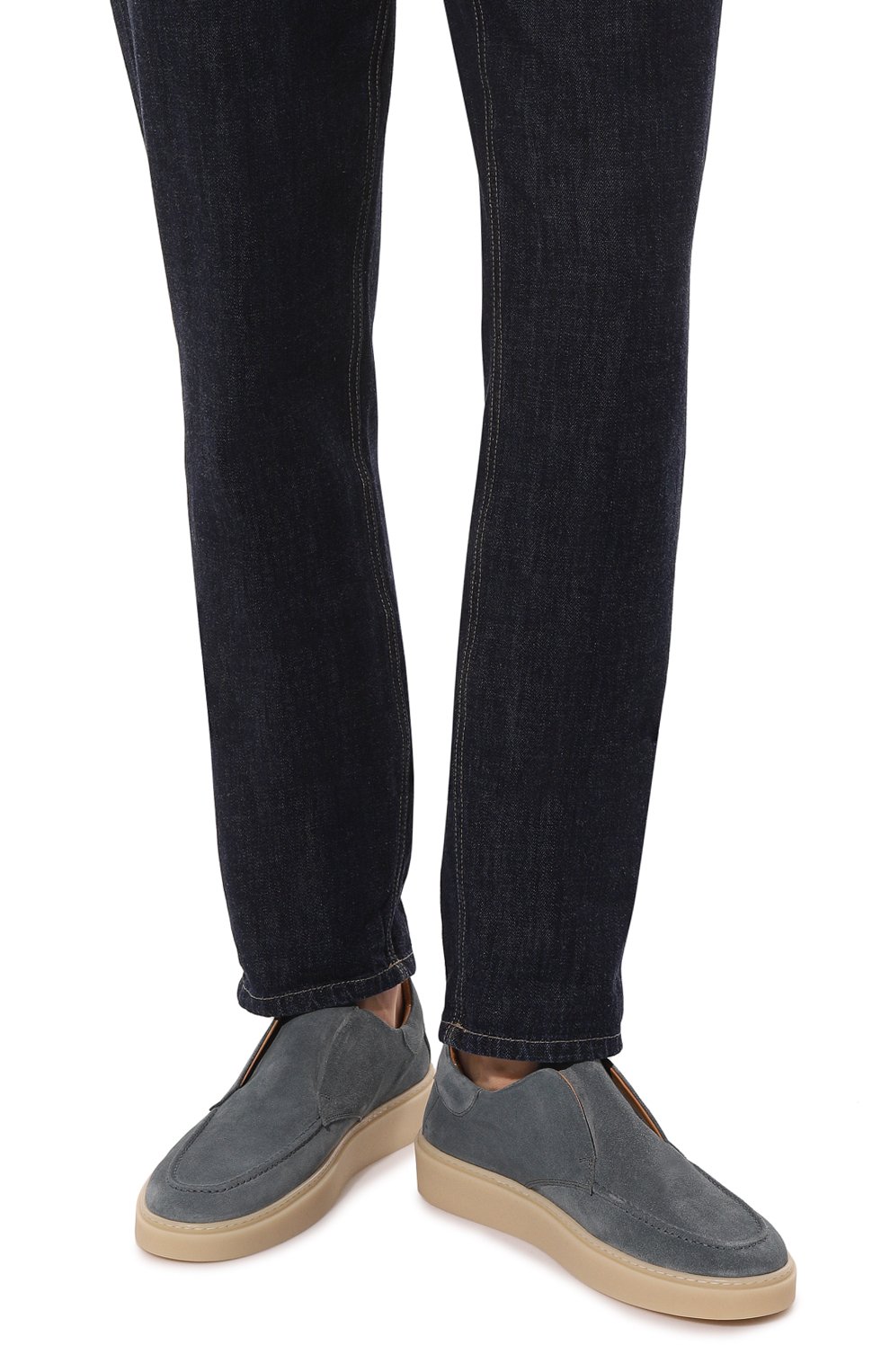 Замшевые слипоны CAMERLENGO синего цвета по цене 41800 руб., арт. Z162420PEPE735, фото 3 Замшевые слипоны CAMERLENGO, арт. Z162420PEPE735, фото 3