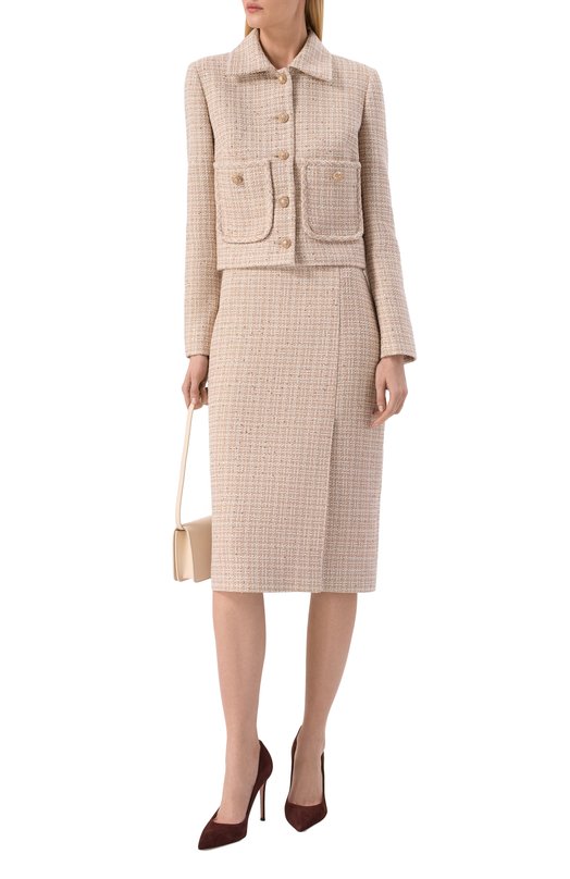 Твидовый жакет Elie Saab J0140NR26/TW008 Бежевый  J0140NR26/TW008 Фото 2