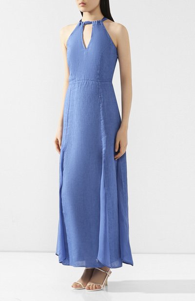 Платье-макси 120% LINO синего цвета по цене 37600 руб., арт. R0W4641/D842/S00, фото 3 Платье-макси 120% LINO, арт. R0W4641/D842/S00, фото 3