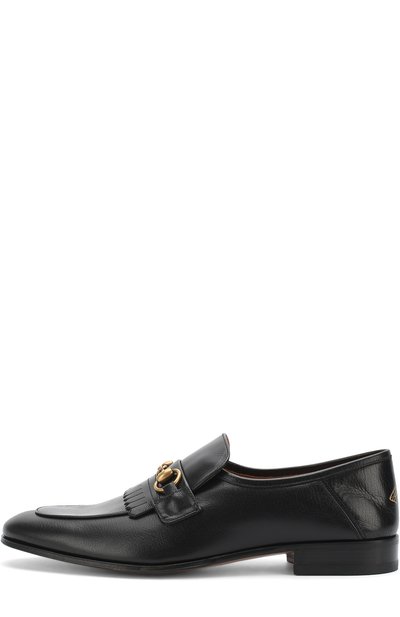 Кожаные лоферы с пряжкой-трензелем GUCCI, арт. 494652/D3V00, фото 3